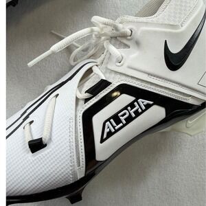 Nike Alpha Menace Elite 3 Football Cleats White Black Mens 13.5
